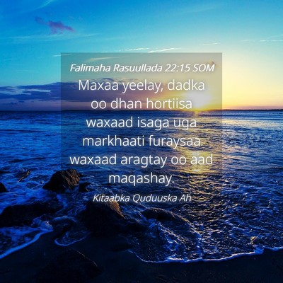 Picture 04 - Falimaha Rasuullada 22:15 SOM - Maxaa yeelay, dadka oo dhan hortiisa waxaad isaga - Bible Verse Picture