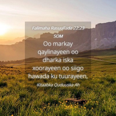 Picture 04 - Falimaha Rasuullada 22:23 SOM - Oo markay qaylinayeen oo dharka iska xoorayeen oo - Bible Verse Picture