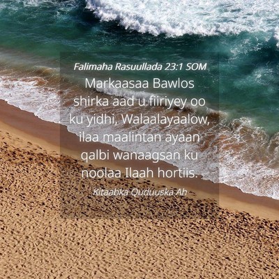 Picture 04 - Falimaha Rasuullada 23:1 SOM - Markaasaa Bawlos shirka aad u fiiriyey oo ku - Bible Verse Picture