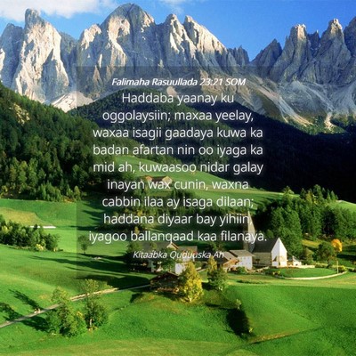 Picture 04 - Falimaha Rasuullada 23:21 SOM - Haddaba yaanay ku oggolaysiin; maxaa yeelay, - Bible Verse Picture