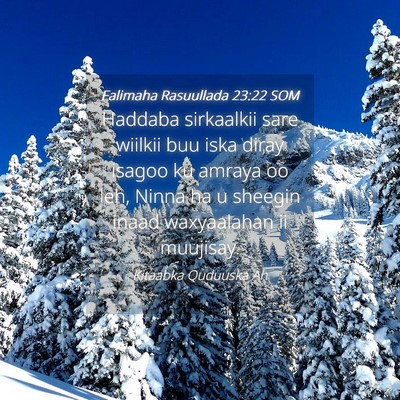 Picture 04 - Falimaha Rasuullada 23:22 SOM - Haddaba sirkaalkii sare wiilkii buu iska diray - Bible Verse Picture