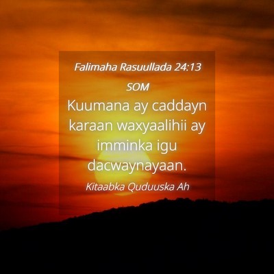Picture 04 - Falimaha Rasuullada 24:13 SOM - Kuumana ay caddayn karaan waxyaalihii ay imminka - Bible Verse Picture