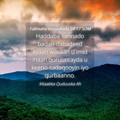 Picture 04 - Falimaha Rasuullada 24:17 SOM - Haddaba sannado badan dabadeed ayaan waxaan u - Bible Verse Picture