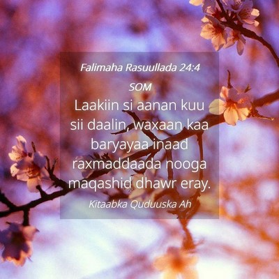 Picture 04 - Falimaha Rasuullada 24:4 SOM - Laakiin si aanan kuu sii daalin, waxaan kaa - Bible Verse Picture
