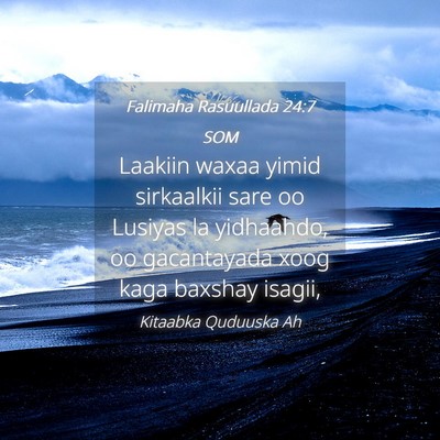 Picture 04 - Falimaha Rasuullada 24:7 SOM - Laakiin waxaa yimid sirkaalkii sare oo Lusiyas la - Bible Verse Picture