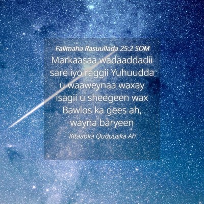 Picture 04 - Falimaha Rasuullada 25:2 SOM - Markaasaa wadaaddadii sare iyo raggii Yuhuudda u - Bible Verse Picture