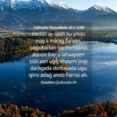 Picture 04 - Falimaha Rasuullada 26:5 SOM - Haddii ay raalli ku yihiin inay ii marag furaan, - Bible Verse Picture