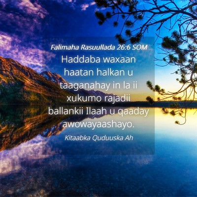 Picture 04 - Falimaha Rasuullada 26:6 SOM - Haddaba waxaan haatan halkan u taaganahay in la - Bible Verse Picture