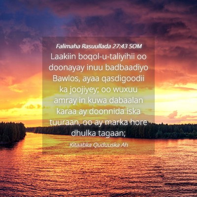 Picture 04 - Falimaha Rasuullada 27:43 SOM - Laakiin boqol-u-taliyihii oo doonayay inuu - Bible Verse Picture