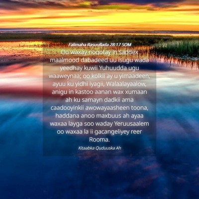 Picture 04 - Falimaha Rasuullada 28:17 SOM - Oo waxay noqotay in saddex maalmood dabadeed uu - Bible Verse Picture
