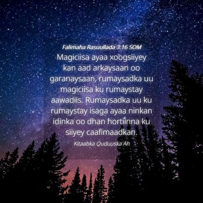 Picture 04 - Falimaha Rasuullada 3:16 SOM - Magiciisa ayaa xoogsiiyey kan aad arkaysaan oo - Bible Verse Picture