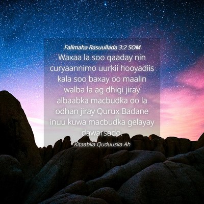 Picture 04 - Falimaha Rasuullada 3:2 SOM - Waxaa la soo qaaday nin curyaannimo uurkii - Bible Verse Picture