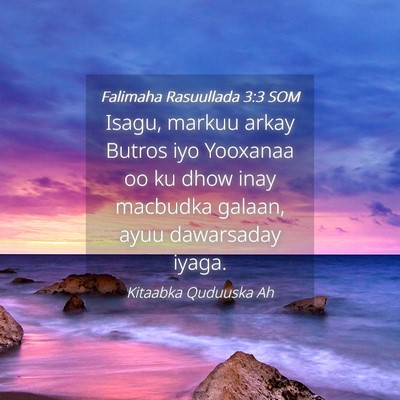 Picture 04 - Falimaha Rasuullada 3:3 SOM - Isagu, markuu arkay Butros iyo Yooxanaa oo ku - Bible Verse Picture