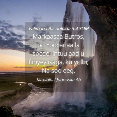 Picture 04 - Falimaha Rasuullada 3:4 SOM - Markaasaa Butros, oo Yooxanaa la socdo, intuu aad - Bible Verse Picture