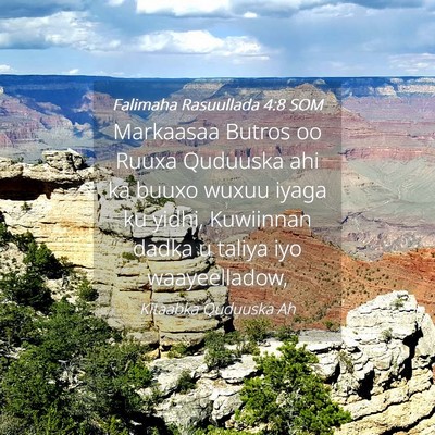 Picture 04 - Falimaha Rasuullada 4:8 SOM - Markaasaa Butros oo Ruuxa Quduuska ahi ka buuxo - Bible Verse Picture