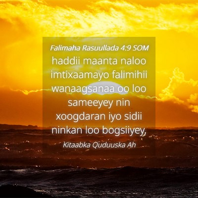 Picture 04 - Falimaha Rasuullada 4:9 SOM - haddii maanta naloo imtixaamayo falimihii - Bible Verse Picture