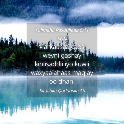 Picture 04 - Falimaha Rasuullada 5:11 SOM - Markaasaa cabsi weyni gashay kiniisaddii iyo - Bible Verse Picture
