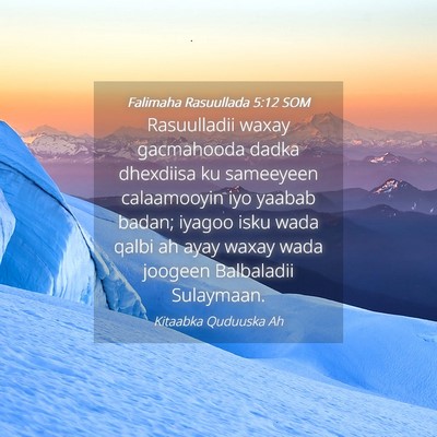 Picture 04 - Falimaha Rasuullada 5:12 SOM - Rasuulladii waxay gacmahooda dadka dhexdiisa ku - Bible Verse Picture