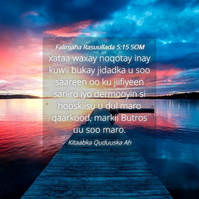Picture 04 - Falimaha Rasuullada 5:15 SOM - xataa waxay noqotay inay kuwii bukay jidadka u - Bible Verse Picture