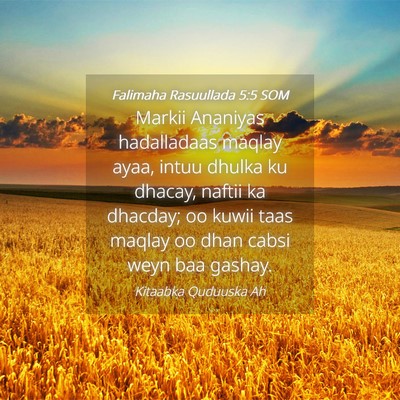 Picture 04 - Falimaha Rasuullada 5:5 SOM - Markii Ananiyas hadalladaas maqlay ayaa, intuu - Bible Verse Picture