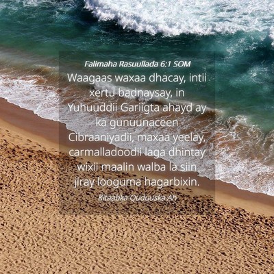 Picture 04 - Falimaha Rasuullada 6:1 SOM - Waagaas waxaa dhacay, intii xertu badnaysay, in - Bible Verse Picture
