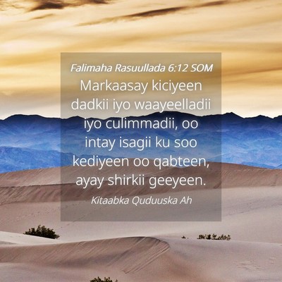 Picture 04 - Falimaha Rasuullada 6:12 SOM - Markaasay kiciyeen dadkii iyo waayeelladii iyo - Bible Verse Picture