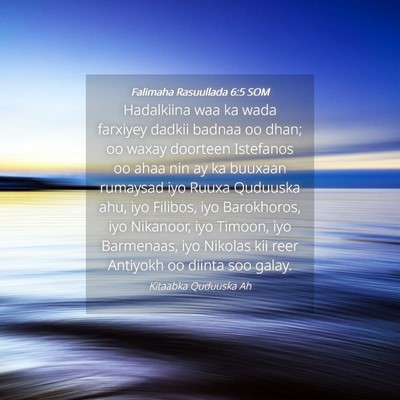 Picture 04 - Falimaha Rasuullada 6:5 SOM - Hadalkiina waa ka wada farxiyey dadkii badnaa oo - Bible Verse Picture