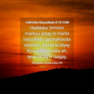 Picture 04 - Falimaha Rasuullada 8:18 SOM - Haddaba Simoon markuu arkay in markii rasuulladu - Bible Verse Picture