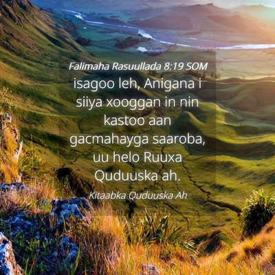 Picture 04 - Falimaha Rasuullada 8:19 SOM - isagoo leh, Anigana i siiya xooggan in nin kastoo - Bible Verse Picture