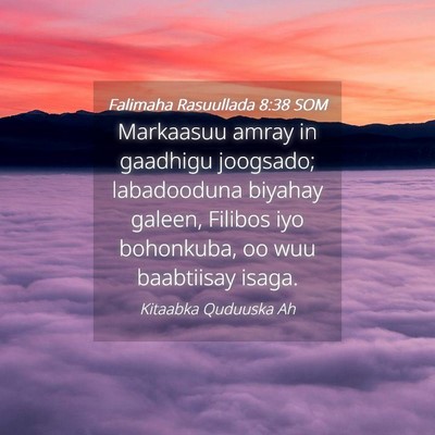 Picture 04 - Falimaha Rasuullada 8:38 SOM - Markaasuu amray in gaadhigu joogsado; labadooduna - Bible Verse Picture