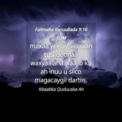 Picture 04 - Falimaha Rasuullada 9:16 SOM - maxaa yeelay, waxaan tusi doonaa waxyaalaha - Bible Verse Picture