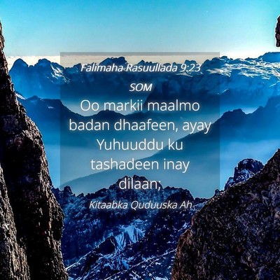 Picture 04 - Falimaha Rasuullada 9:23 SOM - Oo markii maalmo badan dhaafeen, ayay Yuhuuddu ku - Bible Verse Picture