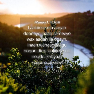 Picture 04 - Filemon 1:14 SOM - Laakiinse ma aanan doonayn inaan sameeyo wax - Bible Verse Picture