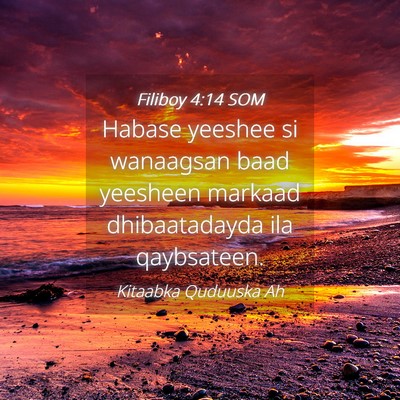 Picture 04 - Filiboy 4:14 SOM - Habase yeeshee si wanaagsan baad yeesheen markaad - Bible Verse Picture