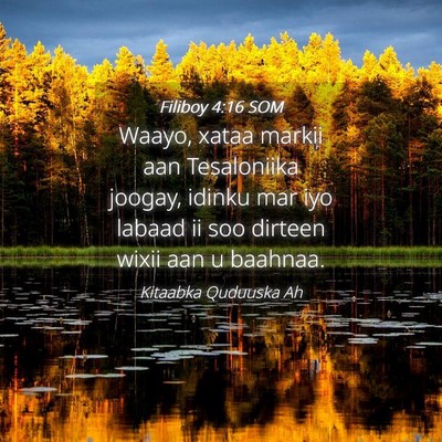 Picture 04 - Filiboy 4:16 SOM - Waayo, xataa markii aan Tesaloniika joogay, - Bible Verse Picture