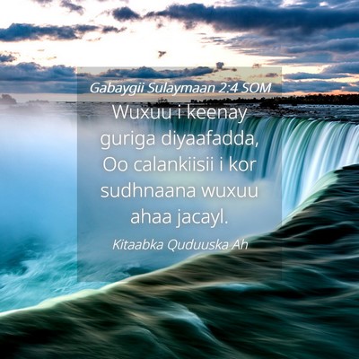 Picture 04 - Gabaygii Sulaymaan 2:4 SOM - Wuxuu i keenay guriga diyaafadda, Oo calankiisii - Bible Verse Picture