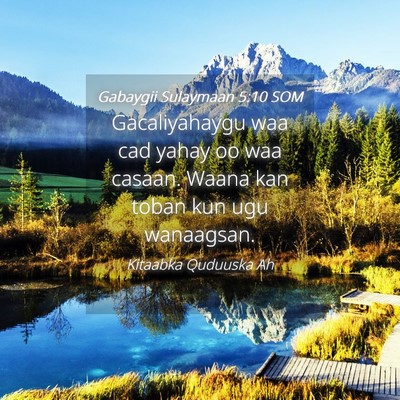 Picture 04 - Gabaygii Sulaymaan 5:10 SOM - Gacaliyahaygu waa cad yahay oo waa casaan. Waana - Bible Verse Picture
