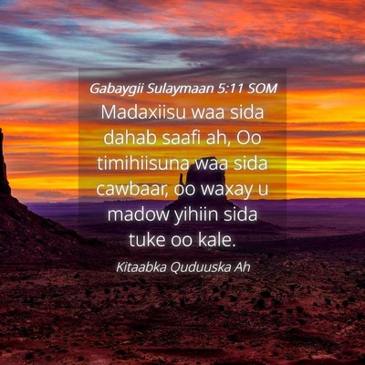 Picture 04 - Gabaygii Sulaymaan 5:11 SOM - Madaxiisu waa sida dahab saafi ah, Oo timihiisuna - Bible Verse Picture