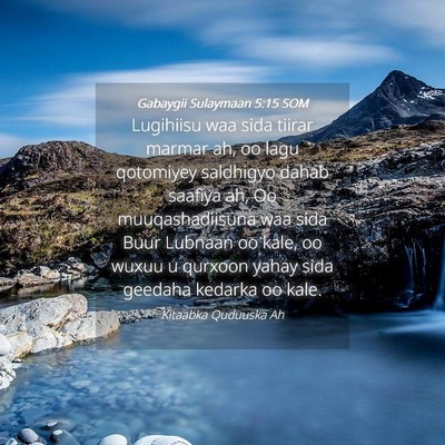 Picture 04 - Gabaygii Sulaymaan 5:15 SOM - Lugihiisu waa sida tiirar marmar ah, oo lagu - Bible Verse Picture