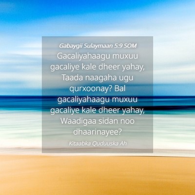 Picture 04 - Gabaygii Sulaymaan 5:9 SOM - Gacaliyahaagu muxuu gacaliye kale dheer yahay, - Bible Verse Picture
