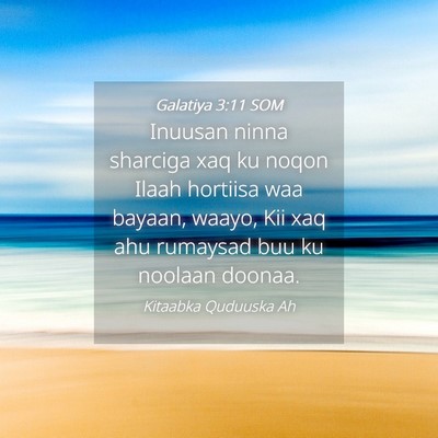 Picture 04 - Galatiya 3:11 SOM - Inuusan ninna sharciga xaq ku noqon Ilaah - Bible Verse Picture
