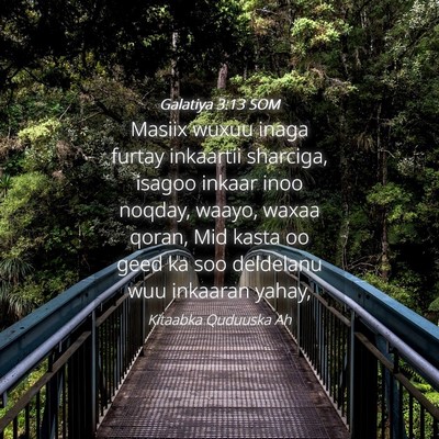 Picture 04 - Galatiya 3:13 SOM - Masiix wuxuu inaga furtay inkaartii sharciga, - Bible Verse Picture