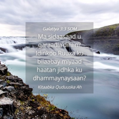 Picture 04 - Galatiya 3:3 SOM - Ma sidaasaad u garaadla'dihiin? Idinkoo Ruuxa ku - Bible Verse Picture