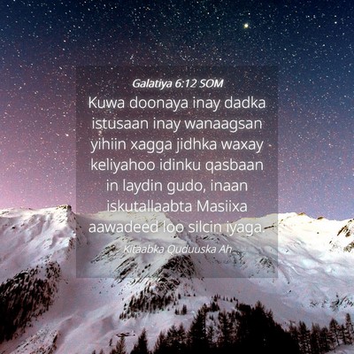 Picture 04 - Galatiya 6:12 SOM - Kuwa doonaya inay dadka istusaan inay wanaagsan - Bible Verse Picture