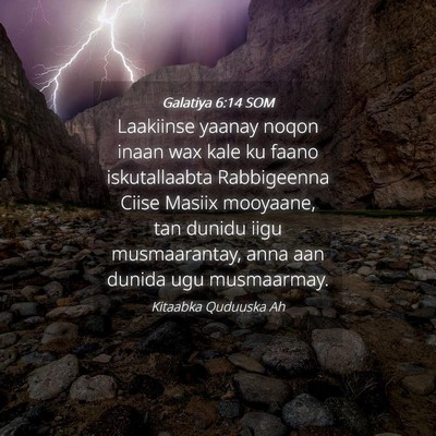 Picture 04 - Galatiya 6:14 SOM - Laakiinse yaanay noqon inaan wax kale ku faano - Bible Verse Picture