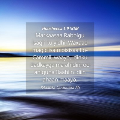 Picture 04 - Hoosheeca 1:9 SOM - Markaasaa Rabbigu isagii ku yidhi, Waxaad - Bible Verse Picture