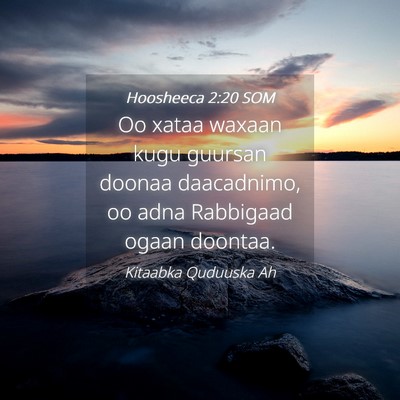 Picture 04 - Hoosheeca 2:20 SOM - Oo xataa waxaan kugu guursan doonaa daacadnimo, - Bible Verse Picture