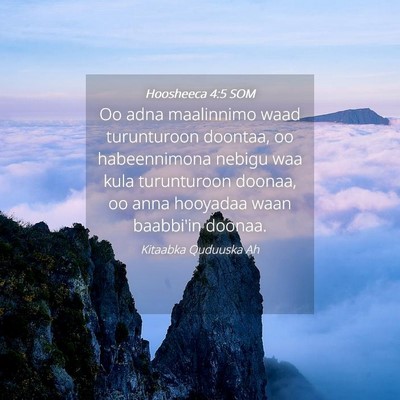 Picture 04 - Hoosheeca 4:5 SOM - Oo adna maalinnimo waad turunturoon doontaa, oo - Bible Verse Picture