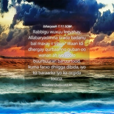 Picture 04 - Ishacyaah 1:11 SOM - Rabbigu wuxuu leeyahay, Allabaryadiinna tirada - Bible Verse Picture