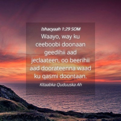 Picture 04 - Ishacyaah 1:29 SOM - Waayo, way ku ceeboobi doonaan geedihii aad - Bible Verse Picture